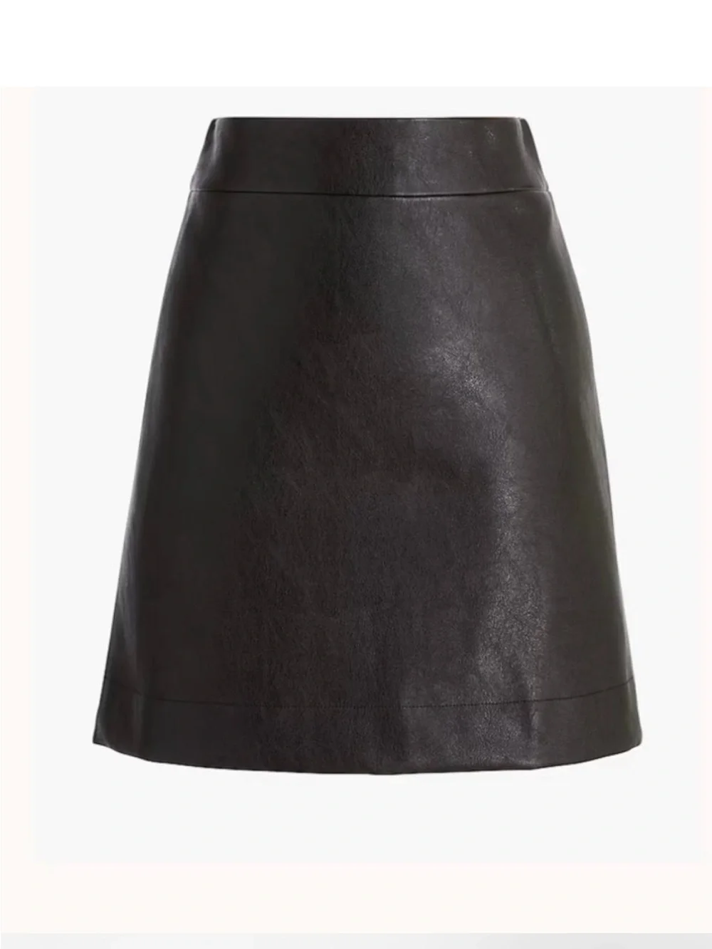 J. Crew Black Faux Leather A-Line Mini Skirt